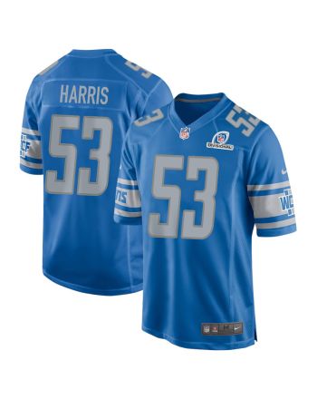 Charles Harris 53 Detroit Lions 2024 Divisional Patch Game Men Jersey - Blue