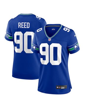 Jarran Reed 90 Seattle Seahawks Women Throwback Game Jersey - Royal