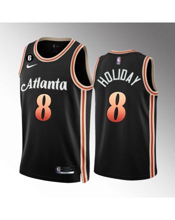 Atlanta Hawks Justin Holiday 8 2022-23 City Edition Black Men Jersey Swingman