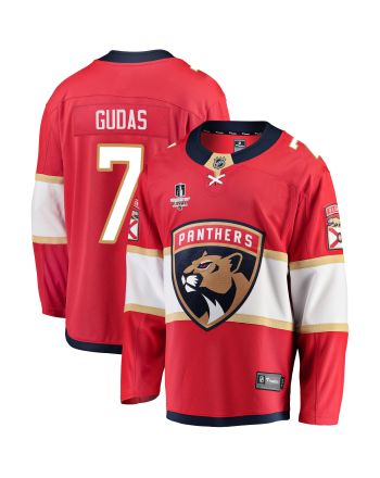 Florida Panthers Radko Gudas 7 Home 2023 Stanley Cup Final Breakaway Men Jersey - Red