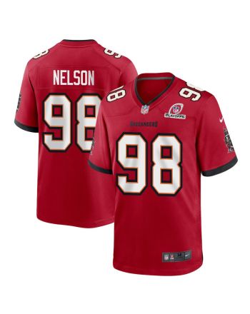 Anthony Nelson 98 Tampa Bay Buccaneers 2023 Playoffs Patch Game Men Jersey - Red