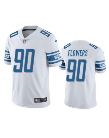 Trey Flowers Detroit Lions 90 White Vapor Limited Jersey