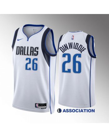 Spencer Dinwiddie 26 2022-23 Dallas Mavericks White Association Edition Jersey Swingman