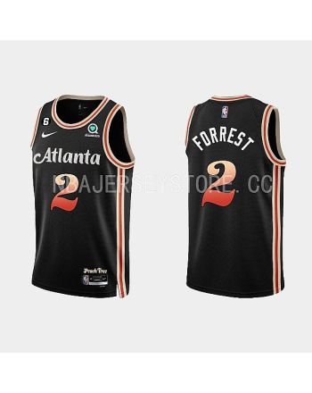 Atlanta Hawks 2 Trent Forrest 2022-23 City Edition Black Men Jersey