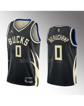 Milwaukee Bucks MarJon Beauchamp 0 2022-23 Statement Edition Black Jersey Fear the Deer