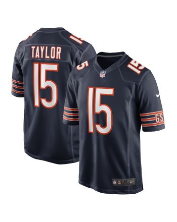 Trent Taylor 15 Chicago Bears Men Team Game Jersey - Navy