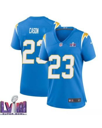 Antoine Cason 23 Los Angeles Chargers Super Bowl LVIII Women Home Game Jersey - Powder Blue