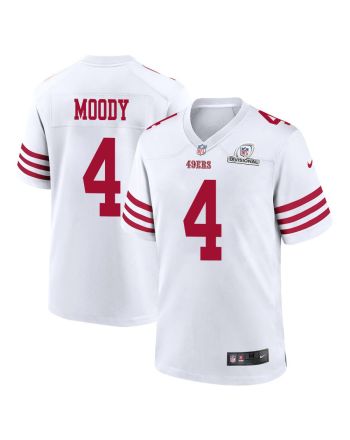 Jake Moody 4 San Francisco 49ers 2024 Divisional Patch Game Men Jersey - White