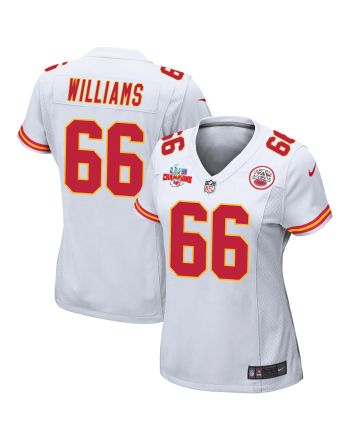 Brandon Williams 66 Kansas City Chiefs Super Bowl LVII Champions 3 Stars Women Game Jersey - White