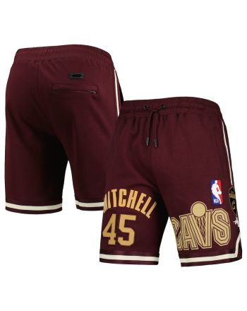 Donovan Mitchell 45 Cleveland Cavaliers Wine Player Shorts - Men