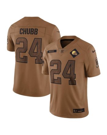 Nick Chubb 24 Cleveland Browns 2023 Salute To Service Limited Jersey - Brown