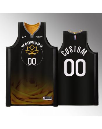 Golden State Warriors 00 Custom Black Jersey 2022-23 City Edition