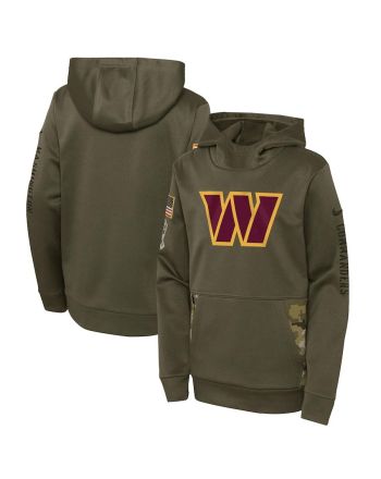 Washington Commanders Youth 2022 Salute To Service Performance Pullover Hoodie - Olive