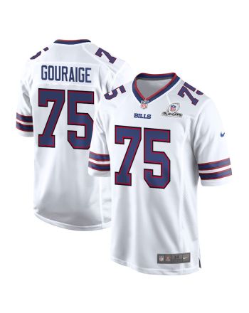 Richard Gouraige 75 Buffalo Bills 2023 Playoffs Patch Game Men Jersey - White