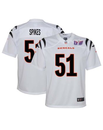 Takeo Spikes 51 Cincinnati Bengals Super Bowl LVIII YOUTH Away Limited Jersey - White