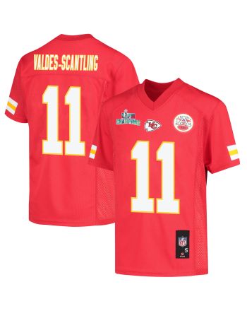 Marquez Valdes-Scantling 11 Kansas City Chiefs Super Bowl LVII Champions Youth Game Jersey - Red