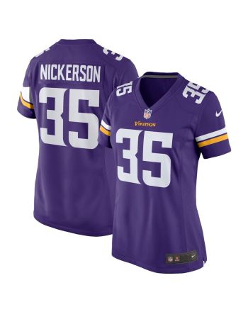 Parry Nickerson 35 Minnesota Vikings Women's Home Game Player Jersey - Purple