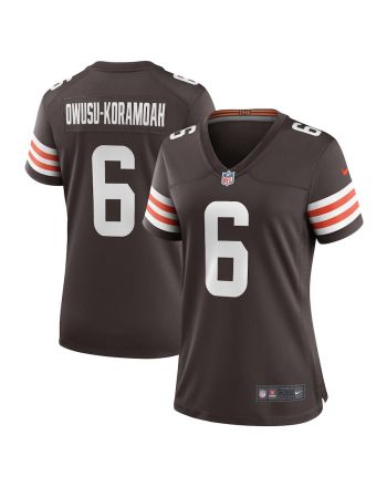 Jeremiah Owusu-Koramoah 6 Cleveland Browns Women's Team Game Jersey - Brown