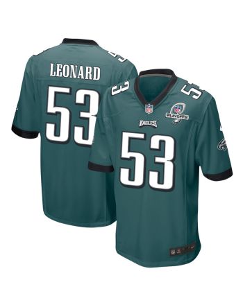 Shaquille Leonard 53 Philadelphia Eagles 2023 Playoffs Patch Game Men Jersey - Midnight Green