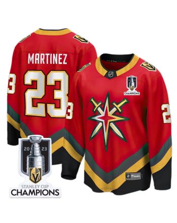 Alec Martinez 23 Vegas Golden Knights 2023 Stanley Cup Champions Patch Reverse Editon Jersey - Red