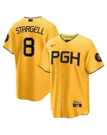 Willie Stargell 8 Pittsburgh Pirates 2023 City Connect Men Jersey - Gold