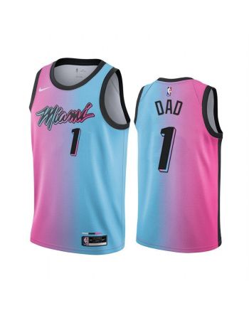 Miami Heat Fathers Day Blue Pink No.1 Dad Jersey