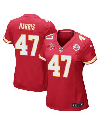 Darius Harris 47 Kansas City Chiefs Super Bowl LVII Champions 3 Stars Women Game Jersey - Red