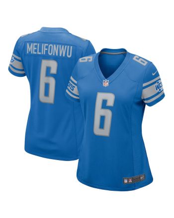 Ifeatu Melifonwu 6 Detroit Lions Women Team Game Jersey - Blue