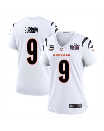 Joe Burrow 9 Cincinnati Bengals Super Bowl LVIII Women Away Limited Jersey - White