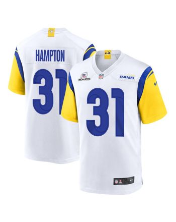 Nick Hampton 31 Los Angeles Rams 2023 Playoffs Patch Game Men Jersey - White