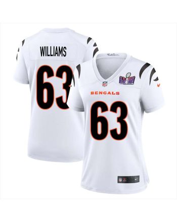 Bobbie Williams 63 Cincinnati Bengals Super Bowl LVIII Women Away Limited Jersey - White