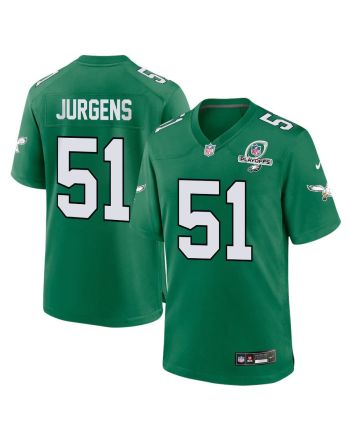 Cam Jurgens 51 Philadelphia Eagles 2023 Playoffs Patch Alternate Game Men Jersey - Kelly Green