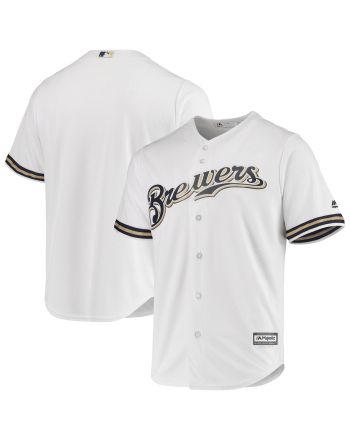 Men's White Milwaukee Brewers Home Official Cool Base Jersey Jersey