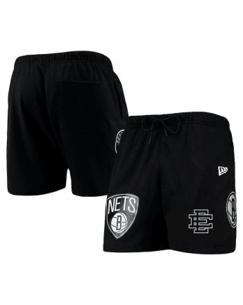 Brooklyn Nets Team Logo Black Mesh Capsule Shorts - Men