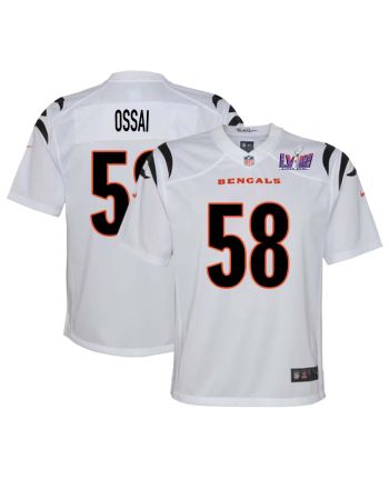 Joseph Ossai 58 Cincinnati Bengals Super Bowl LVIII YOUTH Away Limited Jersey - White