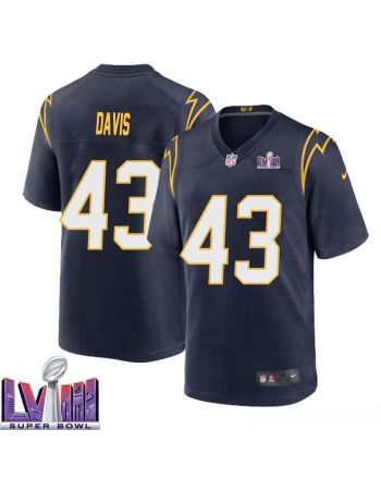 Michael Davis 43 Los Angeles Chargers Super Bowl LVIII Men Alternate Game Jersey - Navy