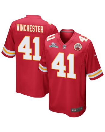 James Winchester 41 Kansas City Chiefs Super Bowl LVII Champions Men Game Jersey - Red