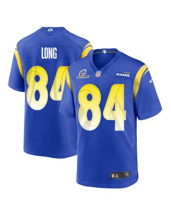 Hunter Long 84 Los Angeles Rams 2023 Playoffs Patch Game Men Jersey - Royal