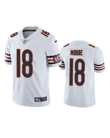 David Moore 18 Chicago Bears White Vapor Limited Jersey