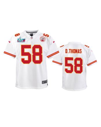 Derrick Thomas 58 Kansas City Chiefs Super Bowl LVII Game Jersey - Youth White