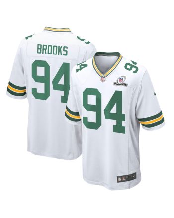 Karl Brooks 94 Green Bay Packers 2023 Playoffs Patch Game Men Jersey - White