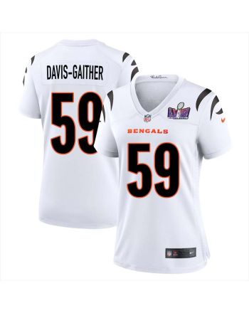 Akeem Davis-Gaither 59 Cincinnati Bengals Super Bowl LVIII Women Away Limited Jersey - White