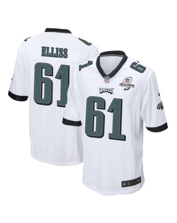 Noah Elliss 61 Philadelphia Eagles 2023 Playoffs Patch Game Men Jersey - White