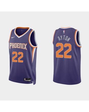 Phoenix Suns 22 Deandre Ayton 2022-23 Icon Edition Purple Men Jersey