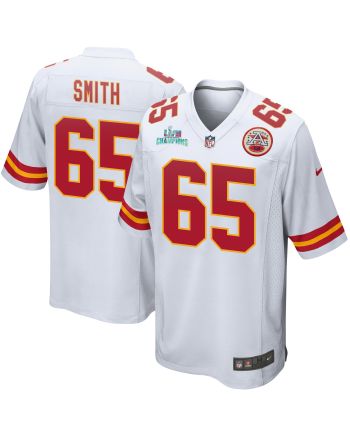 Trey Smith 65 Kansas City Chiefs Super Bowl LVII Champions Men Game Jersey - White