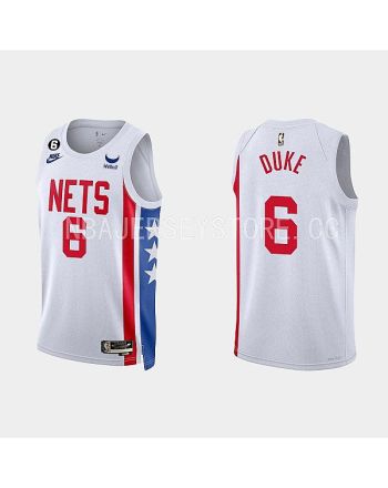 Brooklyn Nets 6 David Duke Jr. 2022-23 Classic Edition White Men Jersey