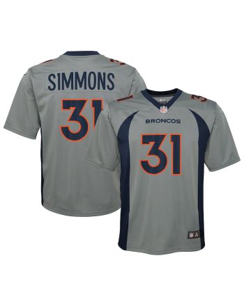 Justin Simmons Denver Broncos Youth Inverted Game Jersey - Gray