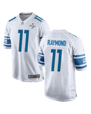 Kalif Raymond 11 Detroit Lions 2023 Playoffs Patch Game Men Jersey - White