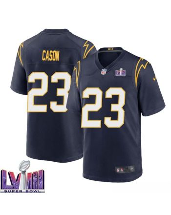 Antoine Cason 23 Los Angeles Chargers Super Bowl LVIII Men Alternate Game Jersey - Navy