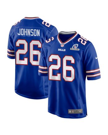 Ty Johnson 26 Buffalo Bills 2024 Divisional Patch Game Men Jersey - Royal